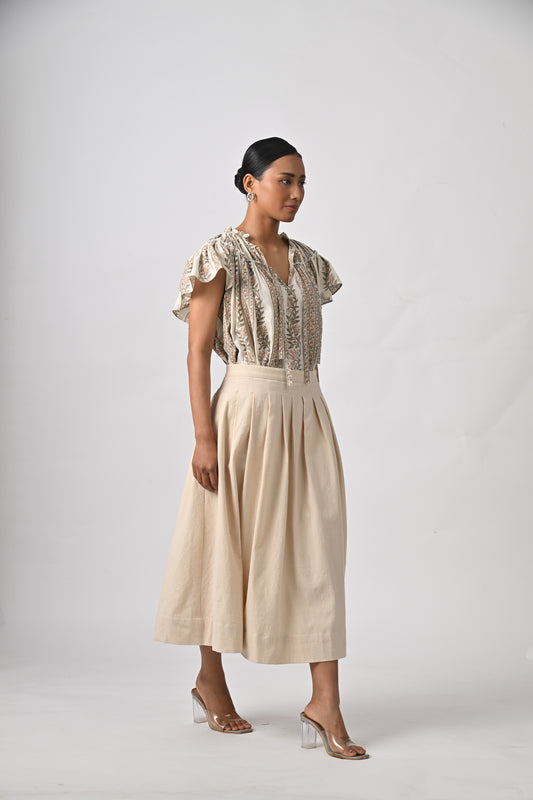 Basic Skirt-Khadi Cream